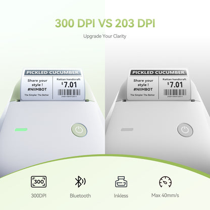 NB806 - NIIMBOT - B1_PRO - 300DPI - PORTABLE THERMAL LABEL PRINTER INCL FREE LABEL ROLL (50X30MM)
