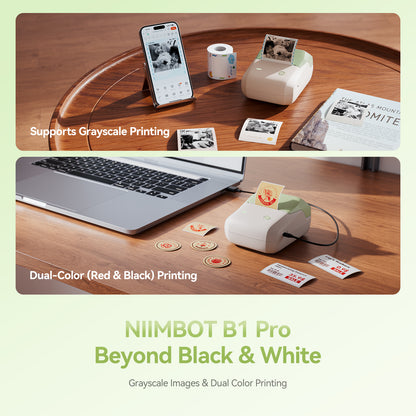NB806 - NIIMBOT - B1_PRO - 300DPI - PORTABLE THERMAL LABEL PRINTER INCL FREE LABEL ROLL (50X30MM)