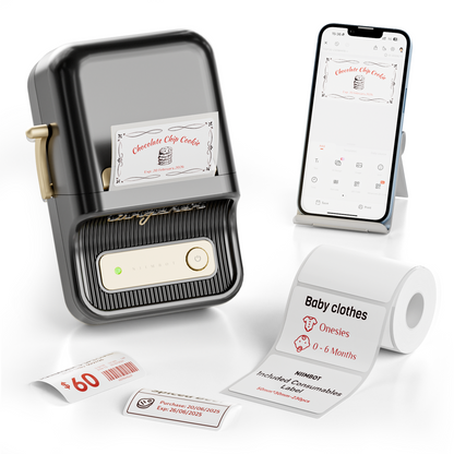 NB607 - NIIMBOT - B21_PRO - 300DPI - PORTABLE THERMAL LABEL BLUETOOTH PRINTER INCL FREE LABEL ROLL (50X30MM)