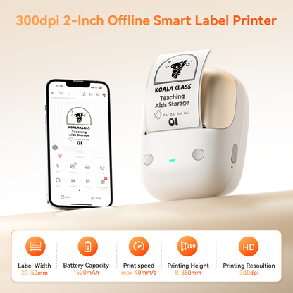 NB808 - NIIMBOT - B2_PRO - 300DPI - PORTABLE THERMAL LABEL PRINTER INCL FREE LABEL (50x30MM)