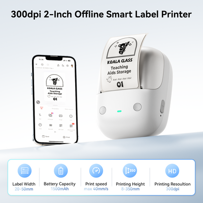 NB808 - NIIMBOT - B2_PRO - 300DPI - PORTABLE THERMAL LABEL PRINTER INCL FREE LABEL (50x30MM)