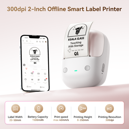 NB808 - NIIMBOT - B2_PRO - 300DPI - PORTABLE THERMAL LABEL PRINTER INCL FREE LABEL (50x30MM)