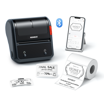 NB119 - NIIMBOT - B3S_PRO - STAMPANTE PORTATILE PER ETICHETTE TERMICHE BLUETOOTH CON ETICHETTA GRATUITA (70*40MM - BIANCO) 