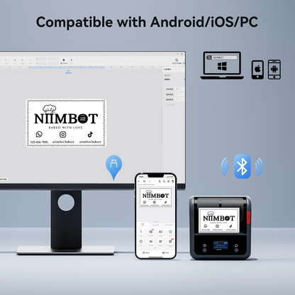 NB119 - NIIMBOT - B3S_PRO - STAMPANTE PORTATILE PER ETICHETTE TERMICHE BLUETOOTH CON ETICHETTA GRATUITA (70*40MM - BIANCO) 