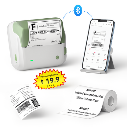NB609 - NIIMBOT - B4 - BLUETOOTH SHIPPING THERMAL LABEL PRINTER INCL FREE LABEL ROLL