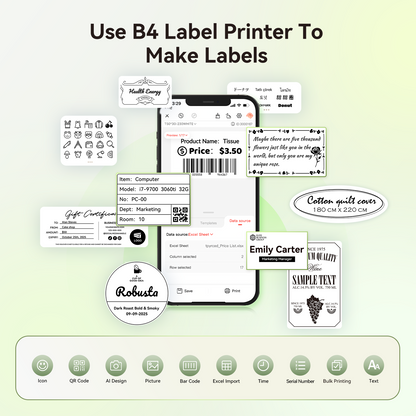 NB609 - NIIMBOT - B4 - BLUETOOTH SHIPPING THERMAL LABEL PRINTER INCL FREE LABEL ROLL