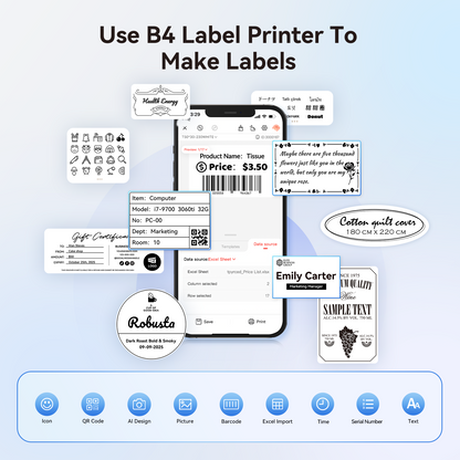 NB609 - NIIMBOT - B4 - BLUETOOTH SHIPPING THERMAL LABEL PRINTER INCL FREE LABEL ROLL