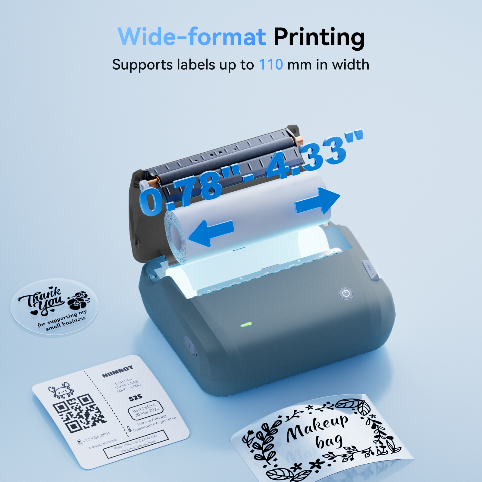 NB609 - NIIMBOT - B4 - BLUETOOTH SHIPPING THERMAL LABEL PRINTER INCL FREE LABEL ROLL