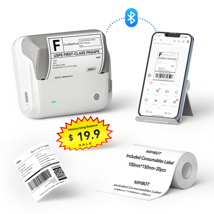 NB609 - NIIMBOT - B4 - BLUETOOTH SHIPPING THERMAL LABEL PRINTER INCL FREE LABEL ROLL