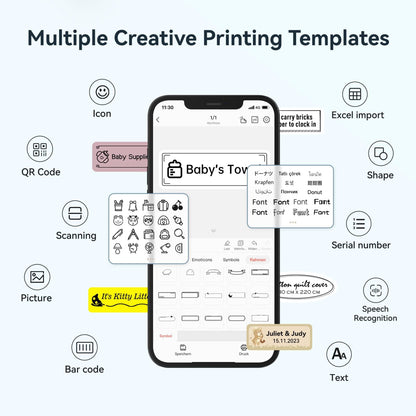 NIIMBOT - D110_M - PORTABLE BLUETOOTH LABEL PRINTER INCLUDING FREE LABEL ROLL (12*40MM - WHITE)