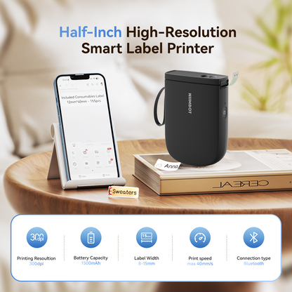 NIIMBOT - D11_H - 300 DPI - STAMPANTE PER ETICHETTE BLUETOOTH PORTATILE CON ROTOLO DI ETICHETTE GRATUITO