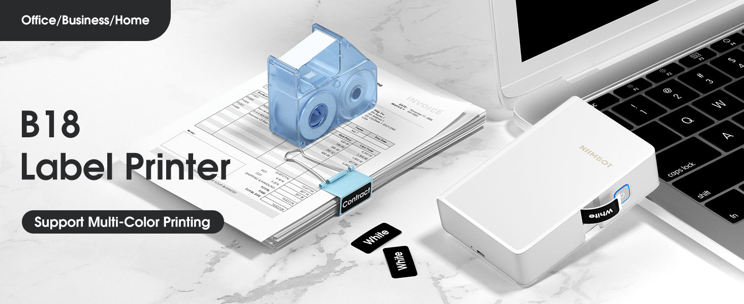 NB382 - NIIMBOT - N1 - BLUETOOTH THERMAL TRANSFER LABEL PRINTER INCL FREE LABEL & RIBBON (14*50MM - WHITE)