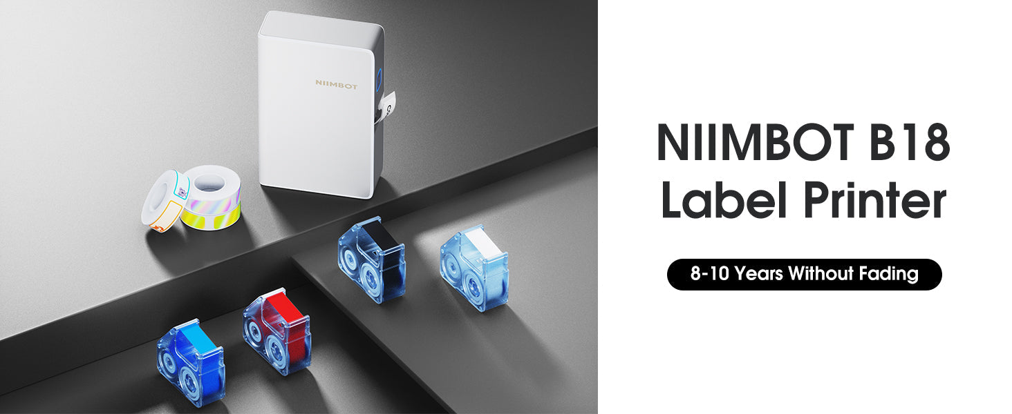 NB382 - NIIMBOT - N1 - BLUETOOTH THERMAL TRANSFER LABEL PRINTER INCL FREE LABEL & RIBBON (14*50MM - WHITE)