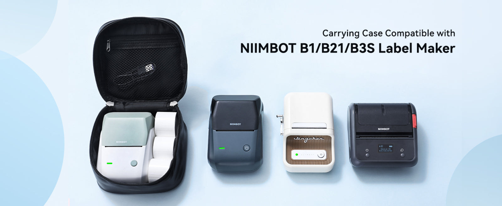 NB517 - NIIMBOT - MODÈLES B1 / B21 / B3S - BOÎTE DE RANGEMENT POUR IMPRIMANTE ET ÉTIQUETTES - NOIR