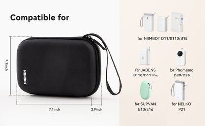 NIIMBOT - D11 / D110 / B18 - STORAGE CASE FOR PRINTER & LABELS - BLACK