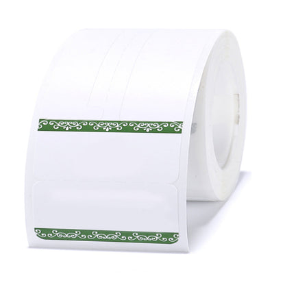 NB208 - NIIMBOT - B1 / B21 / B3S / B4 - 25 x 30 + 45 mm - Anneau - 100 étiquettes par rouleau - Bordure verte 