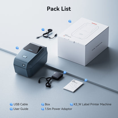 NB606 - NIIMBOT - K3_W - THERMAL BUSINESS BLUETOOTH & WIFI LABEL PRINTER - INCL 50X30MM LABEL ROLL WITH 900 LABELS