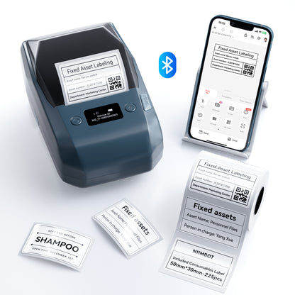 NB589 - NIIMBOT - M2_H - 300DPI THERMAL TRANSFER BLUETOOTH LABEL PRINTER - INCL BLACK RIBBON CARTRIDGE & WHITE 50X30MM LABEL