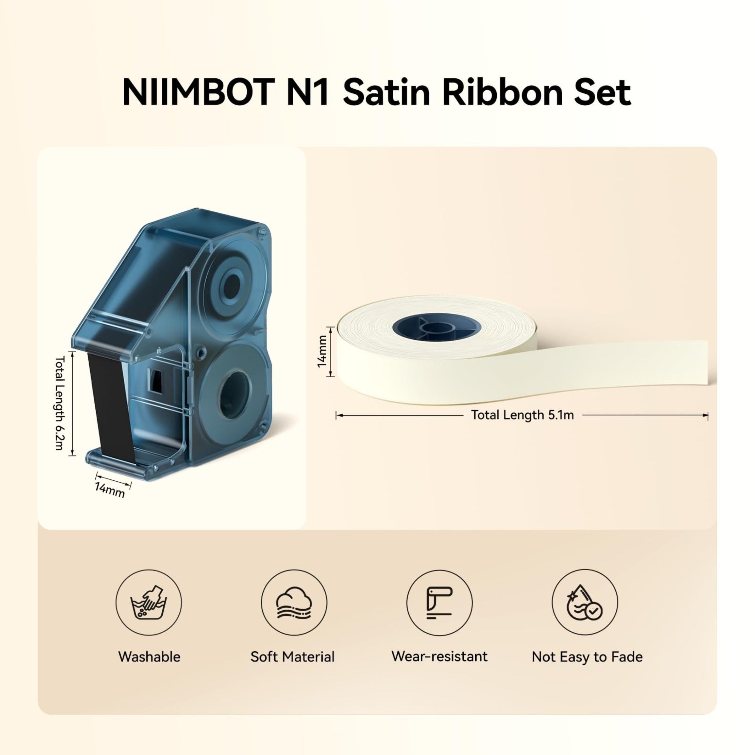 NB613 - Niimbot - N1 - Satin Ribbon Sets - 14mm X 5.1 Meters