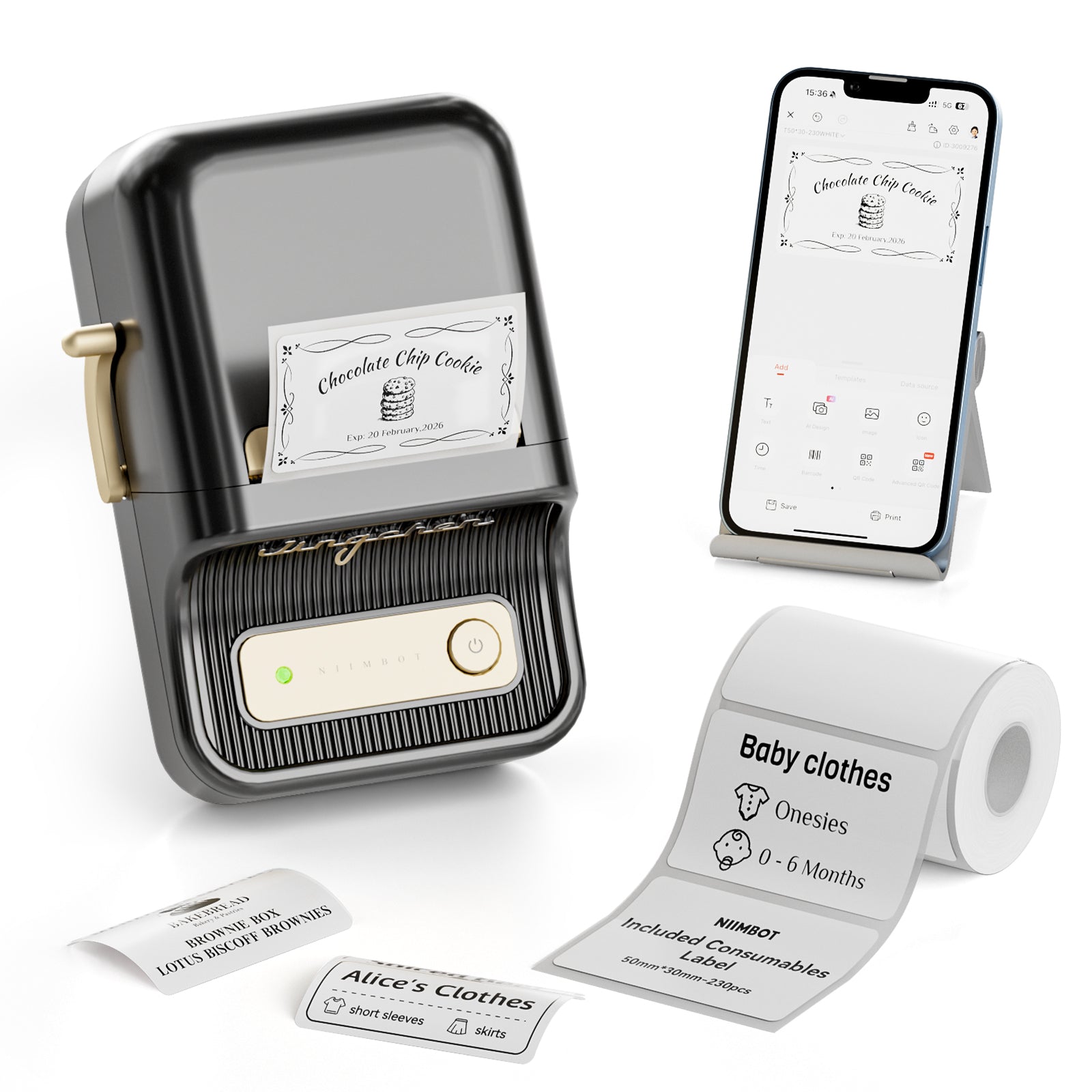 NB109 - NIIMBOT - B21S - PORTABLE THERMAL LABEL BLUETOOTH PRINTER INCL FREE LABEL (50X30MM)