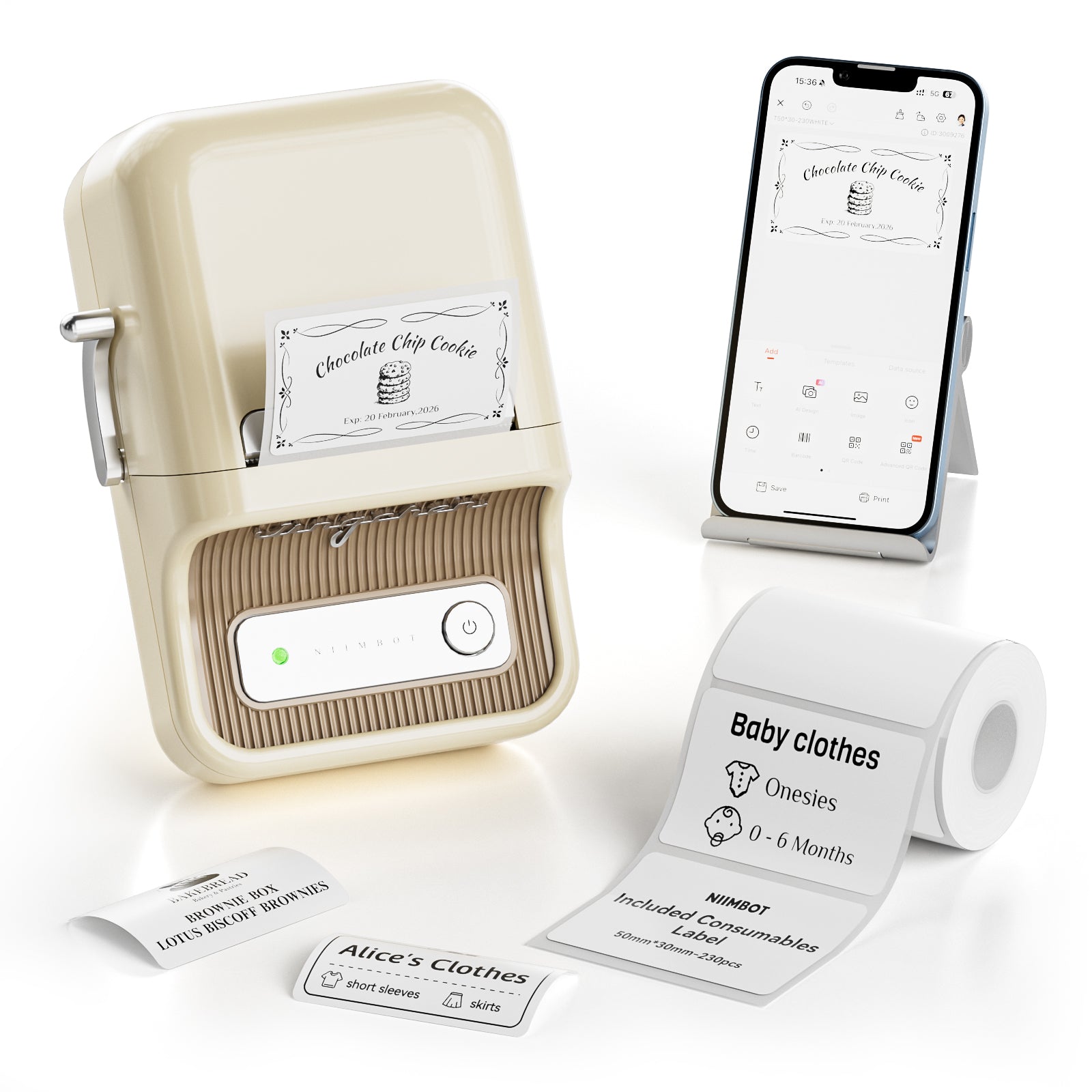 NB109 - NIIMBOT - B21S - PORTABLE THERMAL LABEL BLUETOOTH PRINTER INCL FREE LABEL (50X30MM)