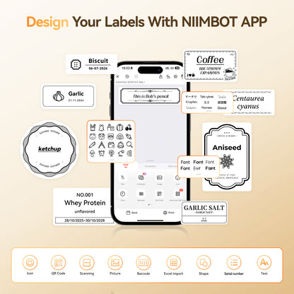 NB109 - NIIMBOT - B21S - PORTABLE THERMAL LABEL BLUETOOTH PRINTER INCL FREE LABEL (50X30MM)