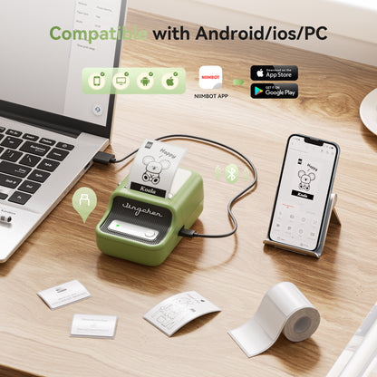 NB109 - NIIMBOT - B21S - PORTABLE THERMAL LABEL BLUETOOTH PRINTER INCL FREE LABEL (50X30MM)