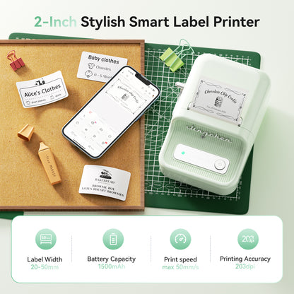 NB109 - NIIMBOT - B21S - PORTABLE THERMAL LABEL BLUETOOTH PRINTER INCL FREE LABEL (50X30MM)