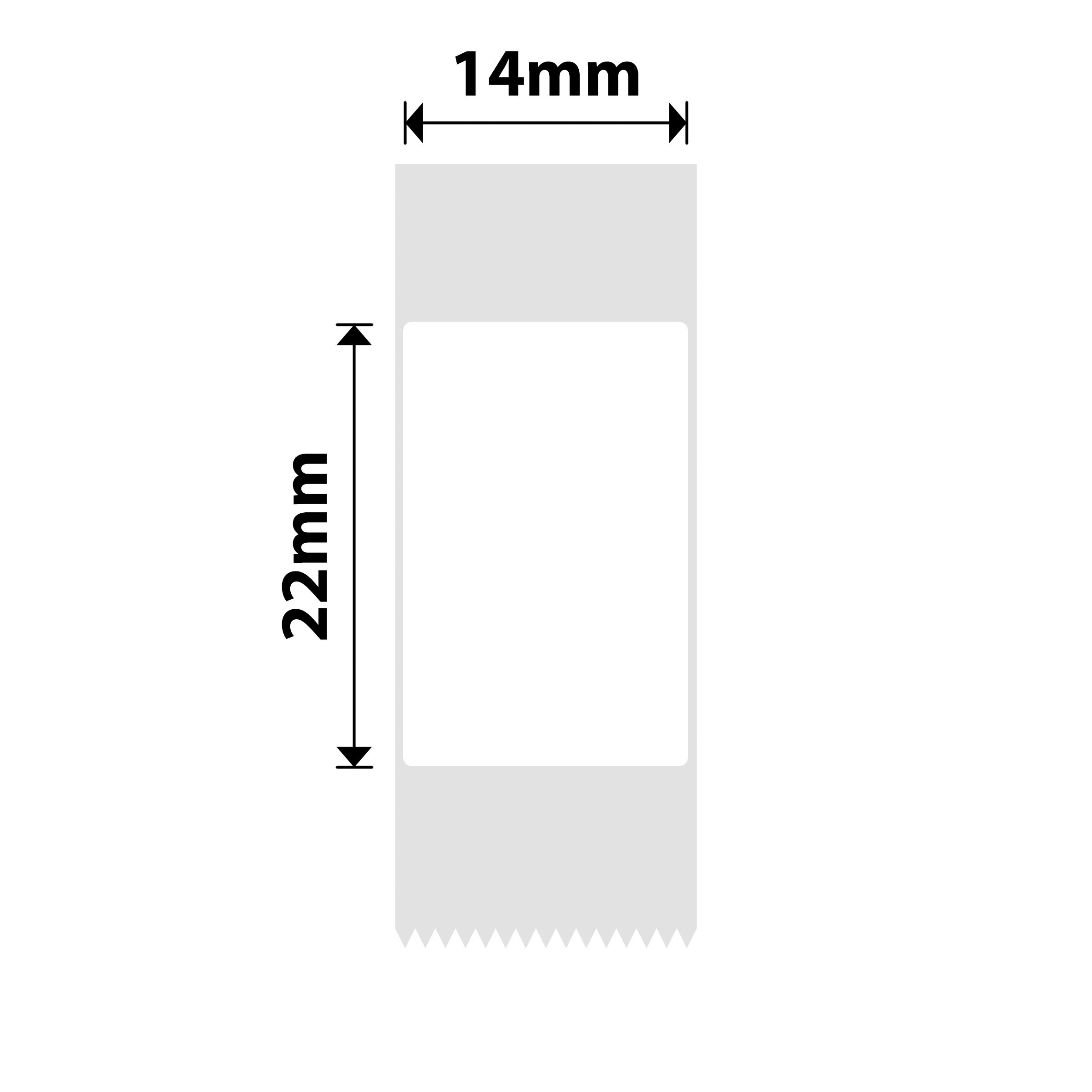NB114 - NIIMBOT - D11 / D101 / D110 / H1S - 14X22MM - 250 ETICHETTE PER ROTOLO - RETTANGOLO - BIANCO