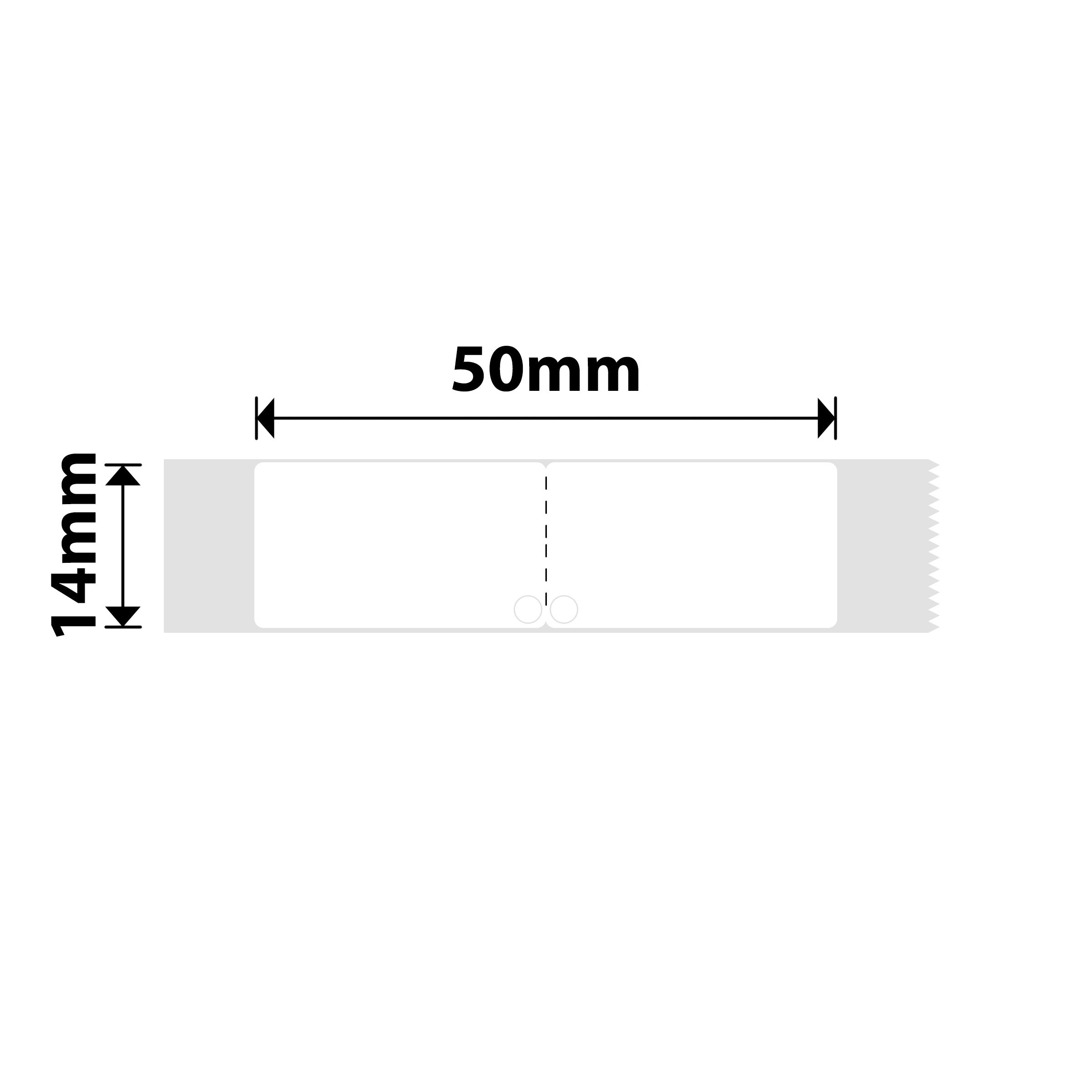NB133 - NIIMBOT - D11 / D101 / D110 / H1S - PIEGATO 14X50MM - 130 ETICHETTE PER ROTOLO - ETICHETTA PER GIOIELLI BIANCA