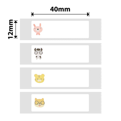 NB139 - NIIMBOT - D11 / D101 / D110 / H1S - RP12X40MM - 160 ÉTIQUETTES PAR ROULEAU - MOTIFS ZOO