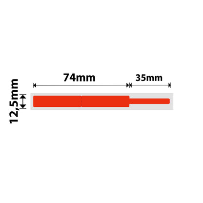 NB141 - NIIMBOT - D11 / D101 / D110 / H1S - RXL 12,5 x 109 mm - 65 étiquettes par rouleau - Câble rouge