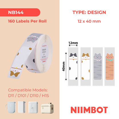NB144 - NIIMBOT - D11 / D101 / D110 / H1S - 12X40MM - CAT LABELS