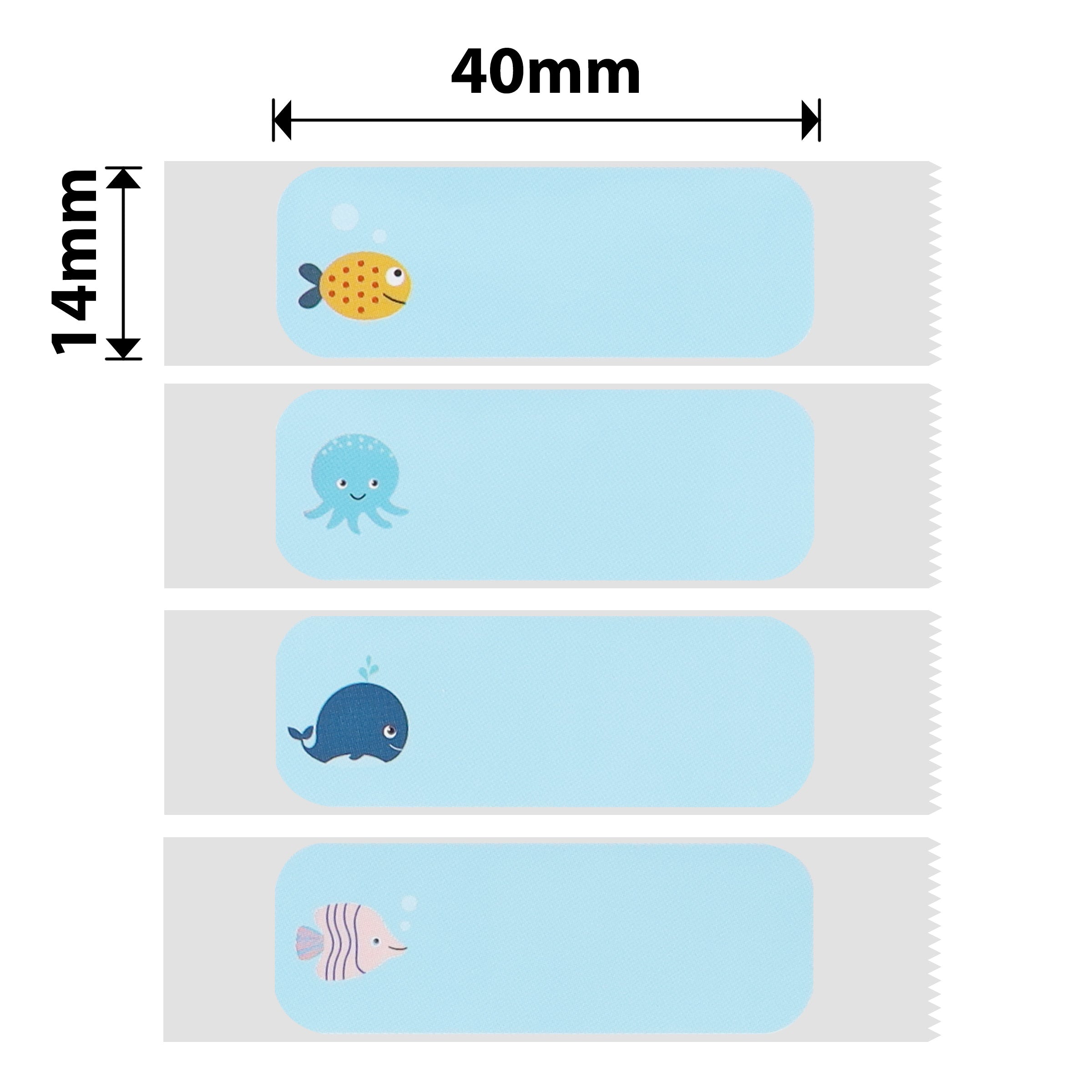 NB146 - NIIMBOT - D11 / D101 / D110 / H1S - RP14X40MM - 160 ÉTIQUETTES PAR ROULEAU - MOTIFS ANIMAUX MARINS VARIÉS