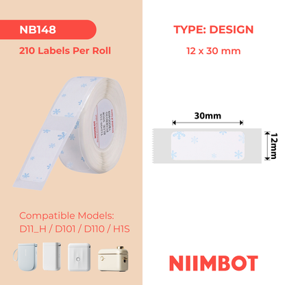 NIIMBOT - D Range - 12x30mm - Blue Snow - 210 Labels