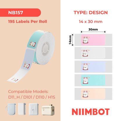 NIIMBOT - D Range - 14x30mm - Lucky Cat - 195 Labels