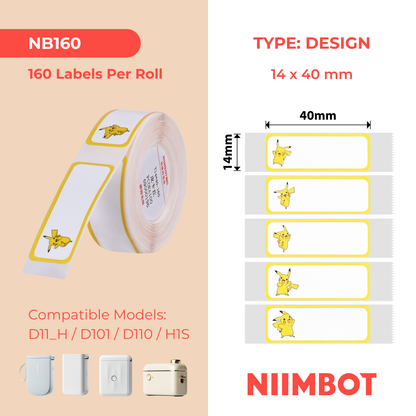 NIIMBOT - D Range - 14x40mm - Pikachu C - 160 Labels