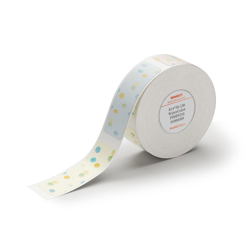 NB170 - NIIMBOT - D11 / D101 / D110 / H1S - 14X50MM - 130 LABELS PER ROLL - WATERCOLOUR DESIGN