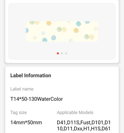 NB175 - NIIMBOT - D11 / D101 / D110 / H1S - 14X50MM - 130 LABELS PER ROLL - MEMORY DESIGN