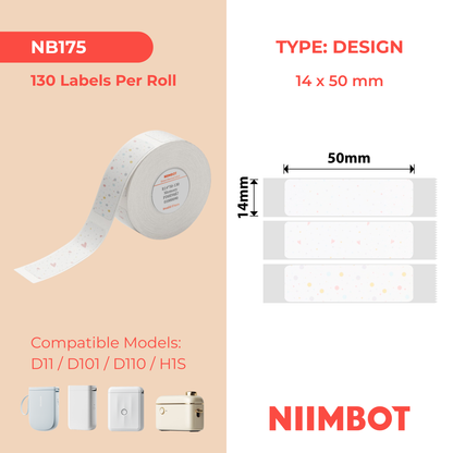 NB175 - NIIMBOT - D11 / D101 / D110 / H1S - 14X50MM - 130 MEMORY LABELS
