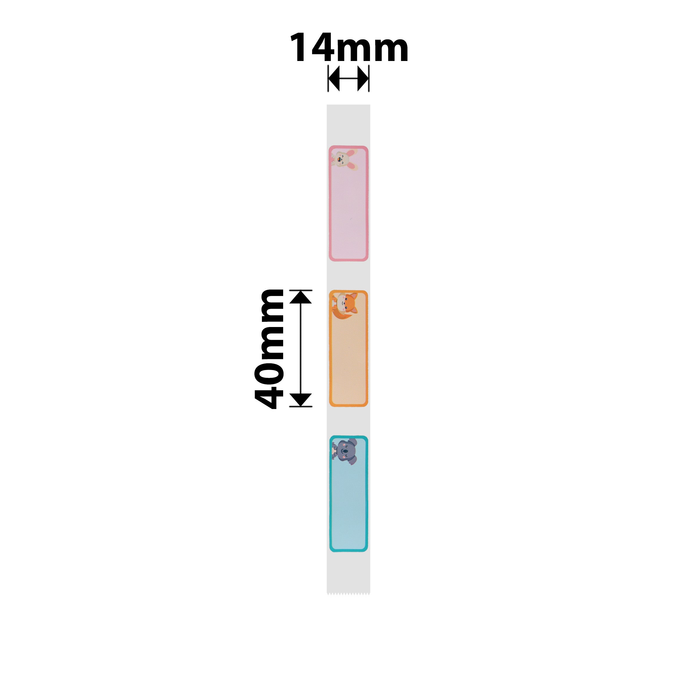 NB180 - NIIMBOT - D11 / D101 / D110 / H1S - 14X40MM - 160 LABELS PER ROLL- CUTE ANIMALS DESIGN