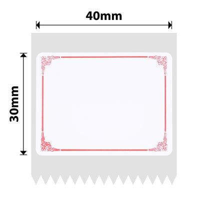 NB188 - NIIMBOT - B1 / B21 / B3S / B4 - 40X30MM - 230 ETICHETTE PER ROTOLO - DESIGN CON BORDO ROSSO