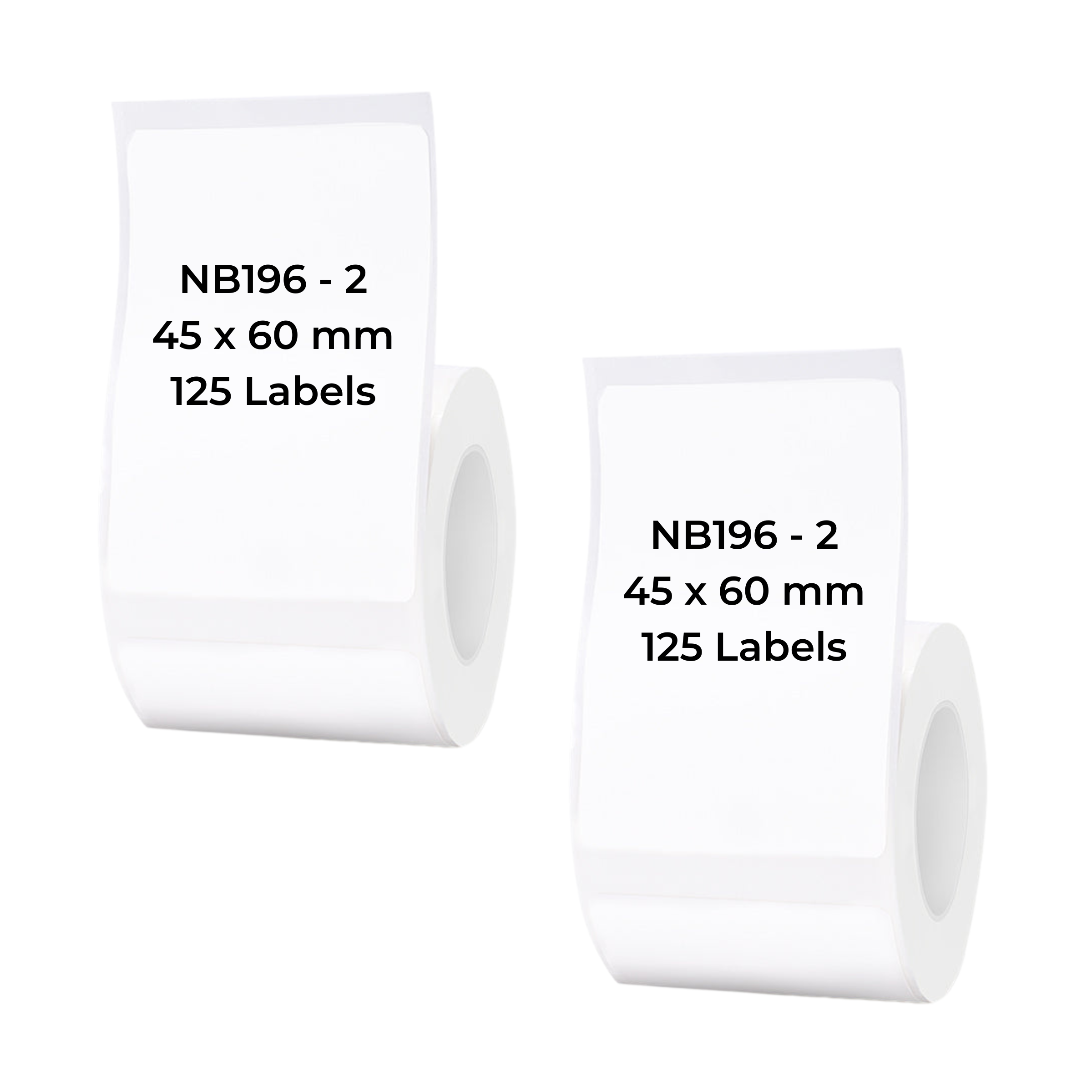 NB196 - NIIMBOT - B1 / B21 / B3S / B4 - 45X60MM - 125 LABELS PER ROLL - WHITE