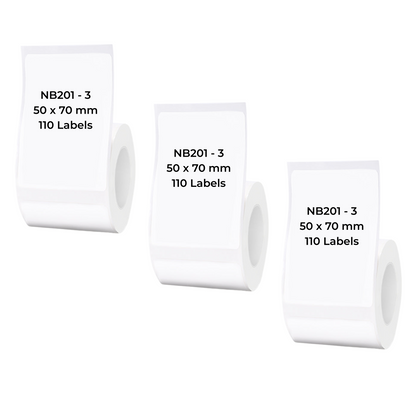 NB201 - NIIMBOT - B1 / B21 / B3S / B4 - T50X70MM - 110 LABELS PER ROLL - WHITE