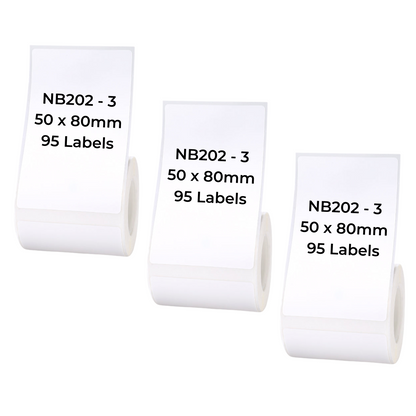 NB202 - NIIMBOT - B1 / B21 / B3S / B4 - T50X80MM - 95 LABELS PER ROLL - WHITE