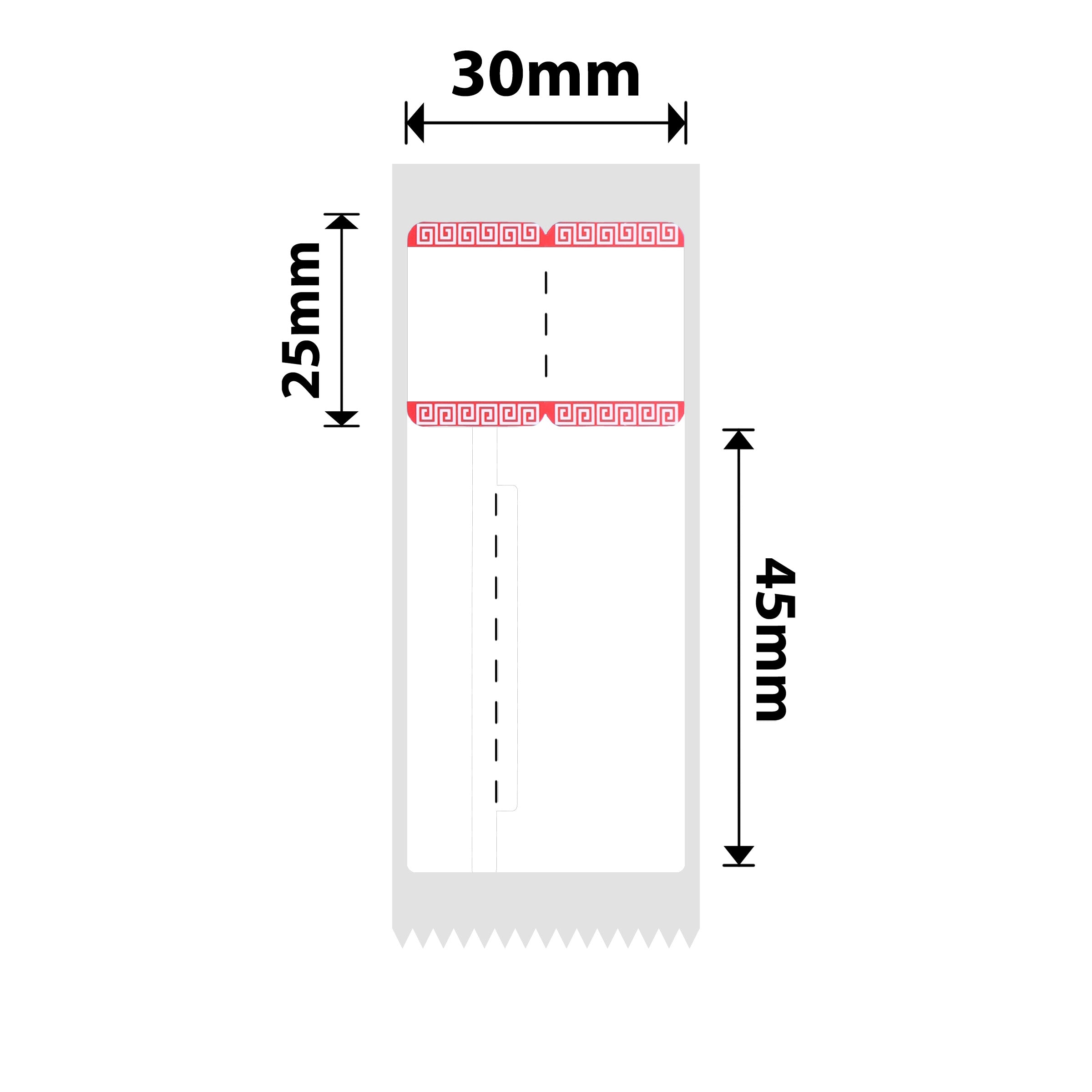 NB204 - NIIMBOT - B1 / B21 / B3S / B4 - 30X70MM - RING - 100 LABELS PER ROLL - RED BORDER DESIGN