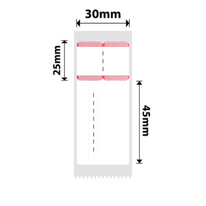 NB204 - NIIMBOT - B1 / B21 / B3S / B4 - 30X70MM - RING - 100 LABELS PER ROLL - RED BORDER DESIGN