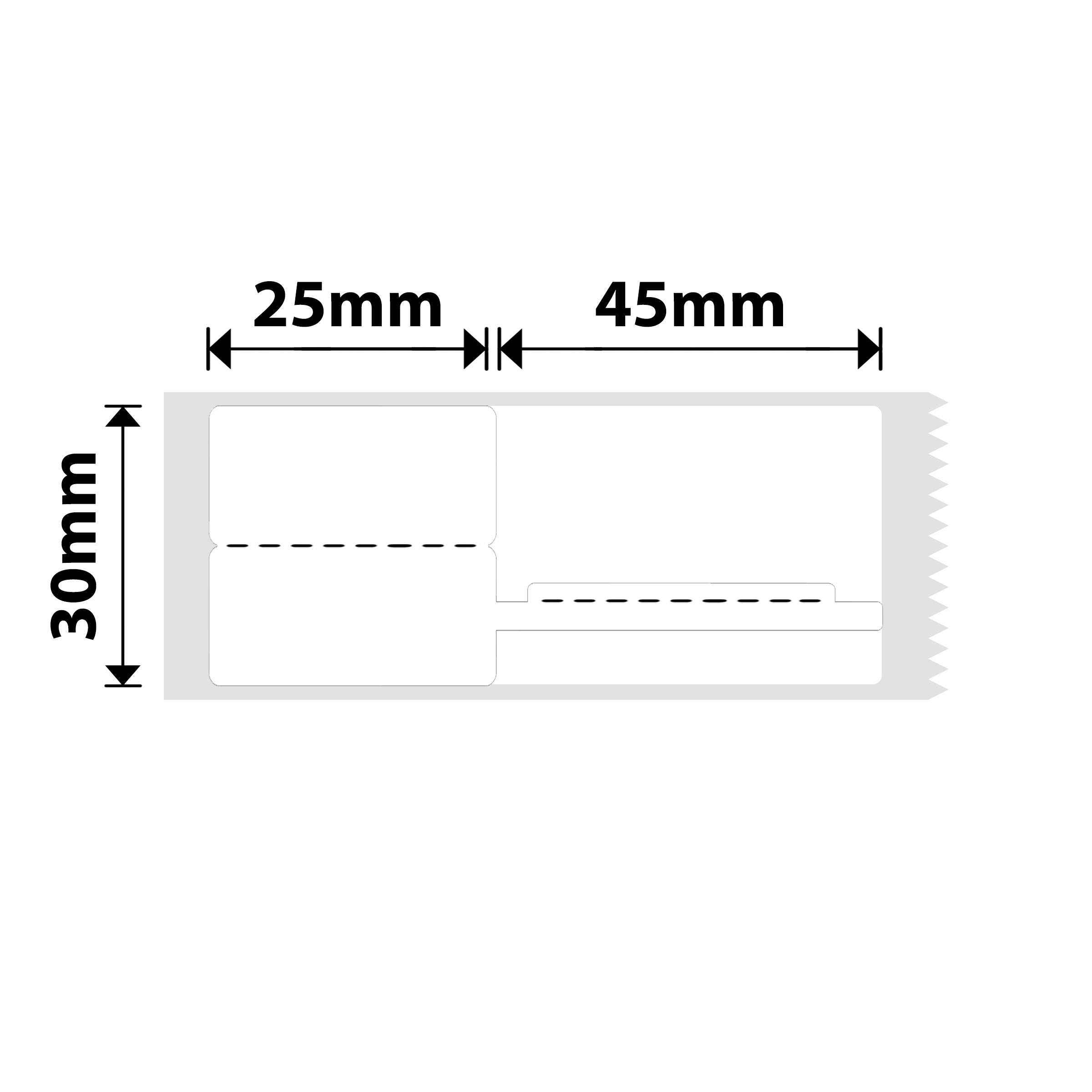 NB205 - NIIMBOT - B1 / B21 / B3S / B4 - T30X70MM (30X25+45) - 100 ÉTIQUETTES PAR ROULEAU - BLANC - CÂBLE