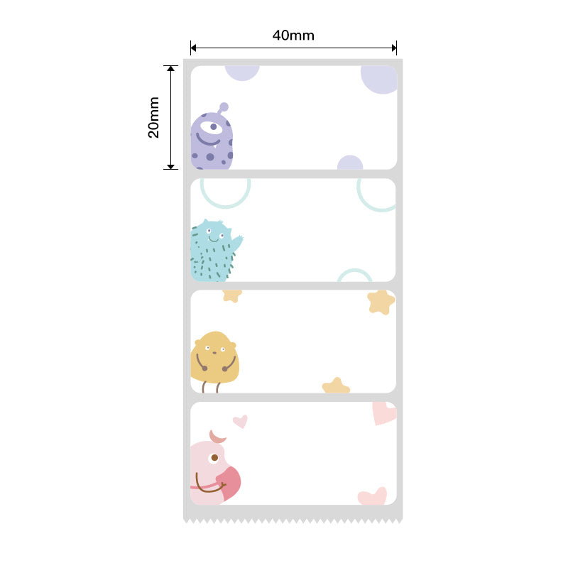 NB215 - NIIMBOT - B1 / B21 / B3S / B4 - T40X20MM - 320 LABELS PER ROLL - MONSTER DESIGN