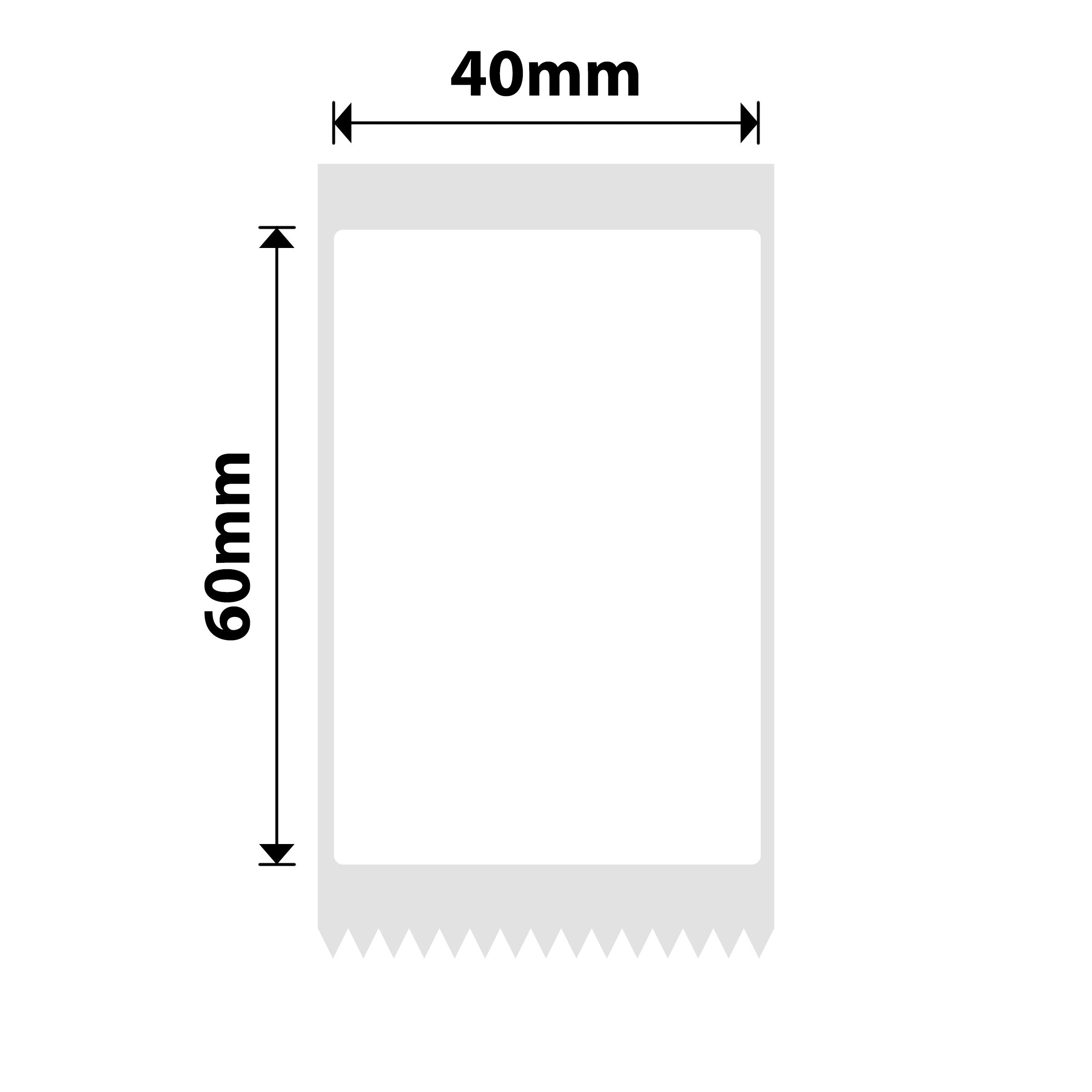 NB192 - NIIMBOT - B1 / B21 / B3S / B4 - 40X60MM - 125 LABELS PER ROLL - WHITE